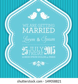Vector wedding styled card with floral ornament design. Perfect as invitation or announcement.
