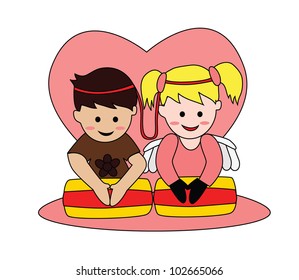 Vector - Wedding.They agreed to get married.