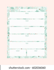 Vector weekly planner