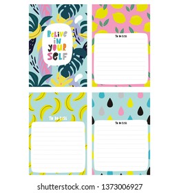 Vector weekly planner template. Vector templates with cute design elements. Cute print for cards,  poster, banners, book covers, notebooks page. 