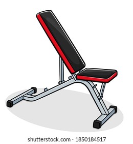 Vector weight bench illustration cartoon