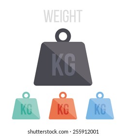 Vector weight kilogram icons set. Isolated on white background.