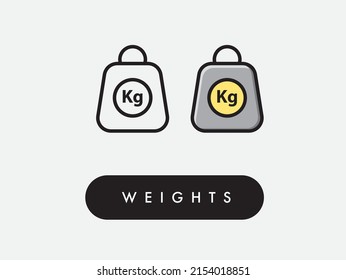 Ilustración del icono del timbre del kilogramo de peso del vector