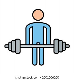 Vector Weight Lifting Filled Outline Icon Design
