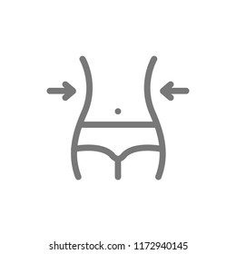 Vector weight loss and slim body line icon. Symbol and sign illustration design. Isolated on white background