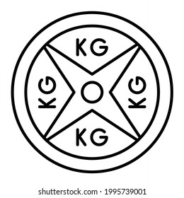 Vector Weight Plates Outline Icon Design
