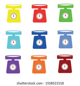 Vector weight scale icon. Scales icon symbol