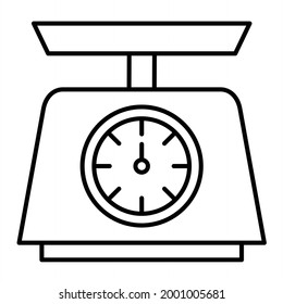Vector Weight Scale Outline Icon Design
