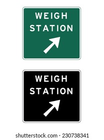 Vector 'Weight Station' Sign in Color and Black and White