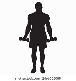 Vector weightlifting person silhouette shadow shape, flat black emblem isolated on white backround. Sportive competition logo design element. Sportsman lifting the barbell, sport game tournament.