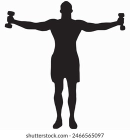 Vector weightlifting person silhouette shadow shape, flat black emblem isolated on white backround. Sportive competition logo design element. Sportsman lifting the barbell, sport game tournament.