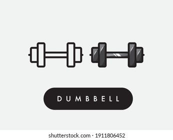 Vector Weights Dumbbell icon illustration