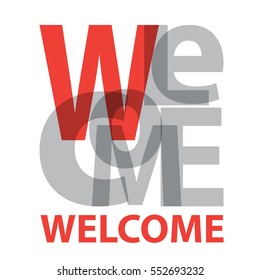 Vector Welcome. Broken text 