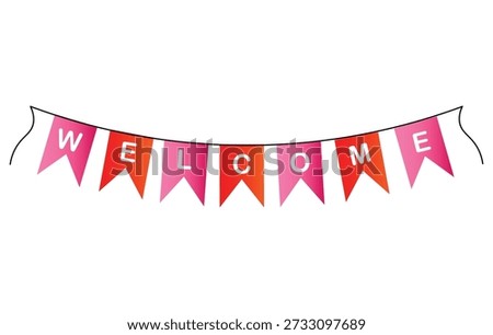 Vector Welcome Bunting Banner Sign Icon