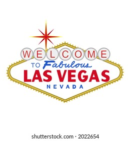 VECTOR: welcome to fabulous Las Vegas Nevada sign at day