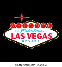 VECTOR: welcome to fabulous Las Vegas Nevada sign at night