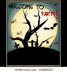 Vector Welcome to the Halloween Party card