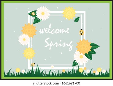 vector welcome spring beautiful elegant