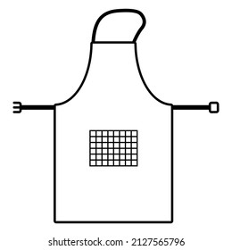 Vector welding apron line icon. Welder protective apron icon isolated on white background. Welding web graphics