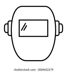 Vector Welding Helmet Outline Icon Design
