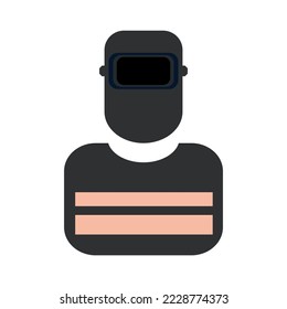 Icono de máscara de soldadura vectorial sobre fondo blanco.