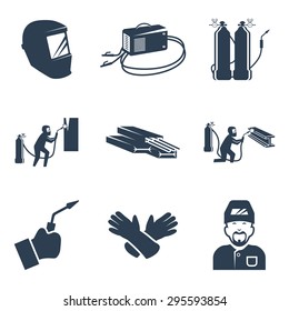 Vector welding related icon set