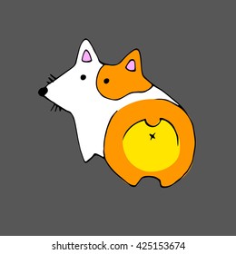 vector welsh dog animal illustration pet ears