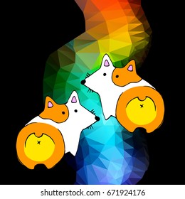 vector, welsh, dog, corgi, animal, illustration, pet, white, ears