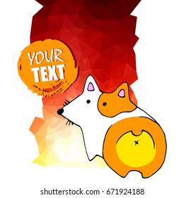 vector, welsh, dog, corgi, animal, illustration, pet, white, ears