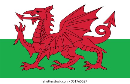 Vector Of Welsh Flag.