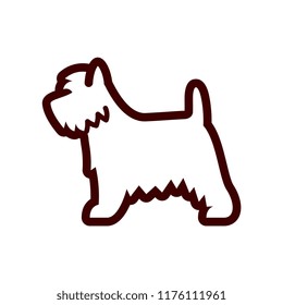 Vector West Highland White Terrier Dog Icon Isolated On White Background