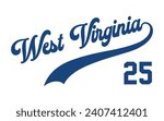 Vector West Virginia text typography design for tshirt hoodie baseball cap jacket and other uses vector