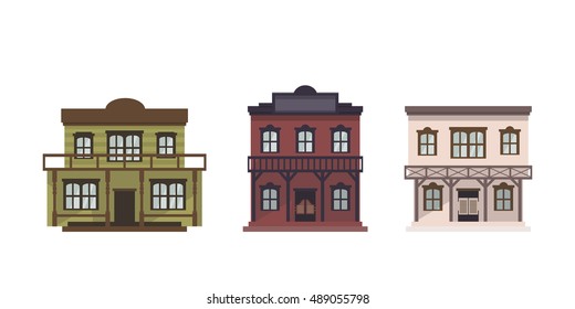 Vector western buildings