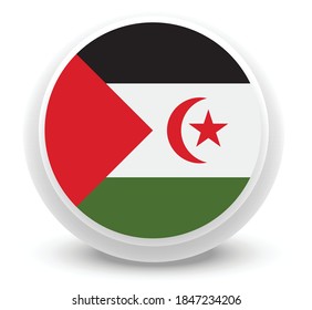 Vector - western sahara Flag Button Icon
