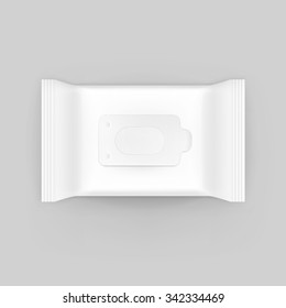 Vector Wet Wipes Napkins Blank White Packaging Package Pack Isolated on Background