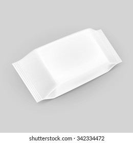 Vector Wet Wipes Napkins Blank White Packaging Package Pack Isolated on Background