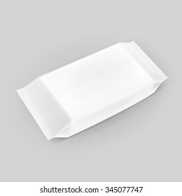 Vector Wet Wipes Napkins Blank White Packaging Package Pack Isolated on Background