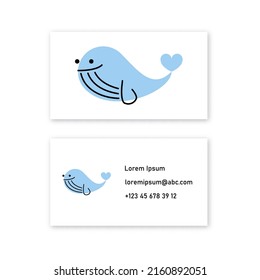Vector whale in bold line style