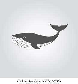 Vector whale icon. Vector illustration of a blue whale