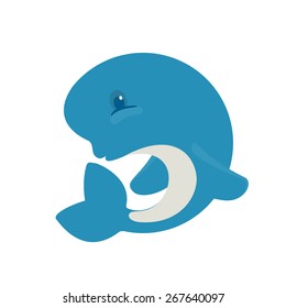 Vector whale logo icon symbol design template.