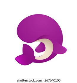 Vector whale logo icon symbol design template.
