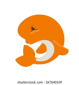 Vector whale logo icon symbol design template.
