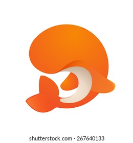 Vector whale logo icon symbol design template.