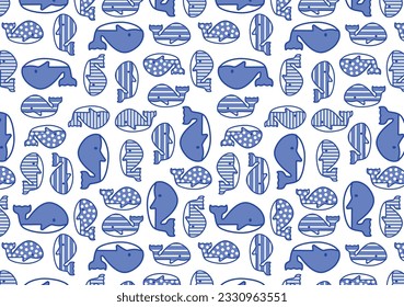vector whale repeating pattern work