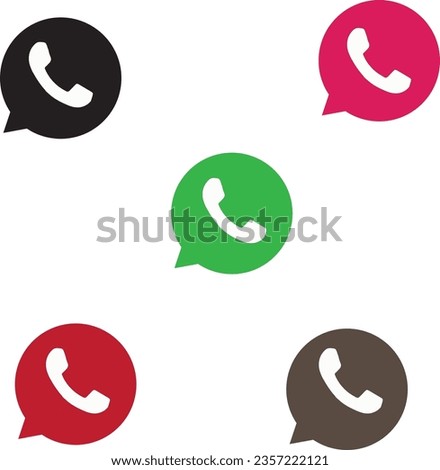Vector whatsapp icon concept on different colour