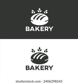 Vector wheat bread simple illustration. Simple flat bakery logo design minimalist. Bakery emblem design on isolated background