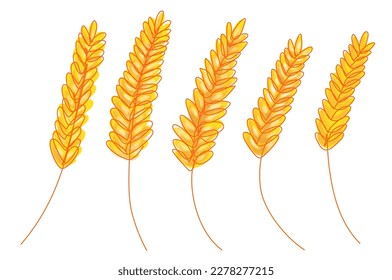 Vector Wheat in Continuous Line Art Style with Editable Stroke. Outline Agriculture icon.