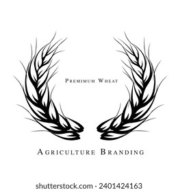 vector Wheat drawing, An element for creating logo, Vector illustration of Indian crops