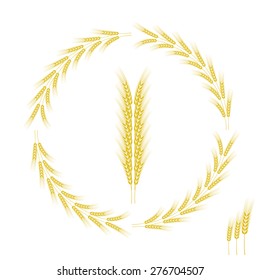 Vector Wheat Icon Isolated on White Background. Wheat Frame.