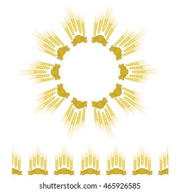 Vector Wheat Icon Set Isolated on White Backgroud